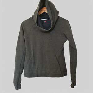 Nike Funnel Neck Hooded Sweater Army Green Womens Small Pockets Sweatshirt